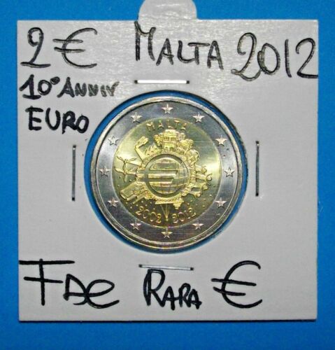  2€  MALTA 10° Anniversario€uro 2012 (7) R FDC-UNC SOLO 1PZ  COMPRA SUBITO - Afbeelding 1 van 1