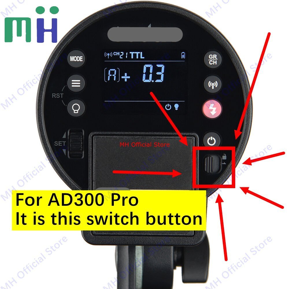 と*ち様 引っ越し　引退　処分　Godox TT600&AD300 Pro おま NEW For Godox AD300Pro AD300 Pro Locked Switch Toggle Lock Button