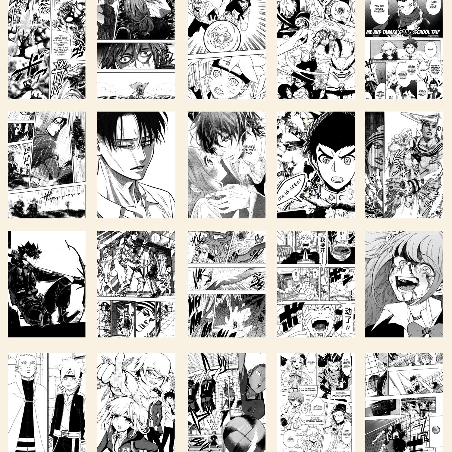 Jujutsu Kaisen- Manga WALL DECOR, PACK OF 18 Manga wall collage kit, Anime  wall poster 6 * 4 inches ( 300 GSM ) Yuji Itadori, Megumi Fushiguro