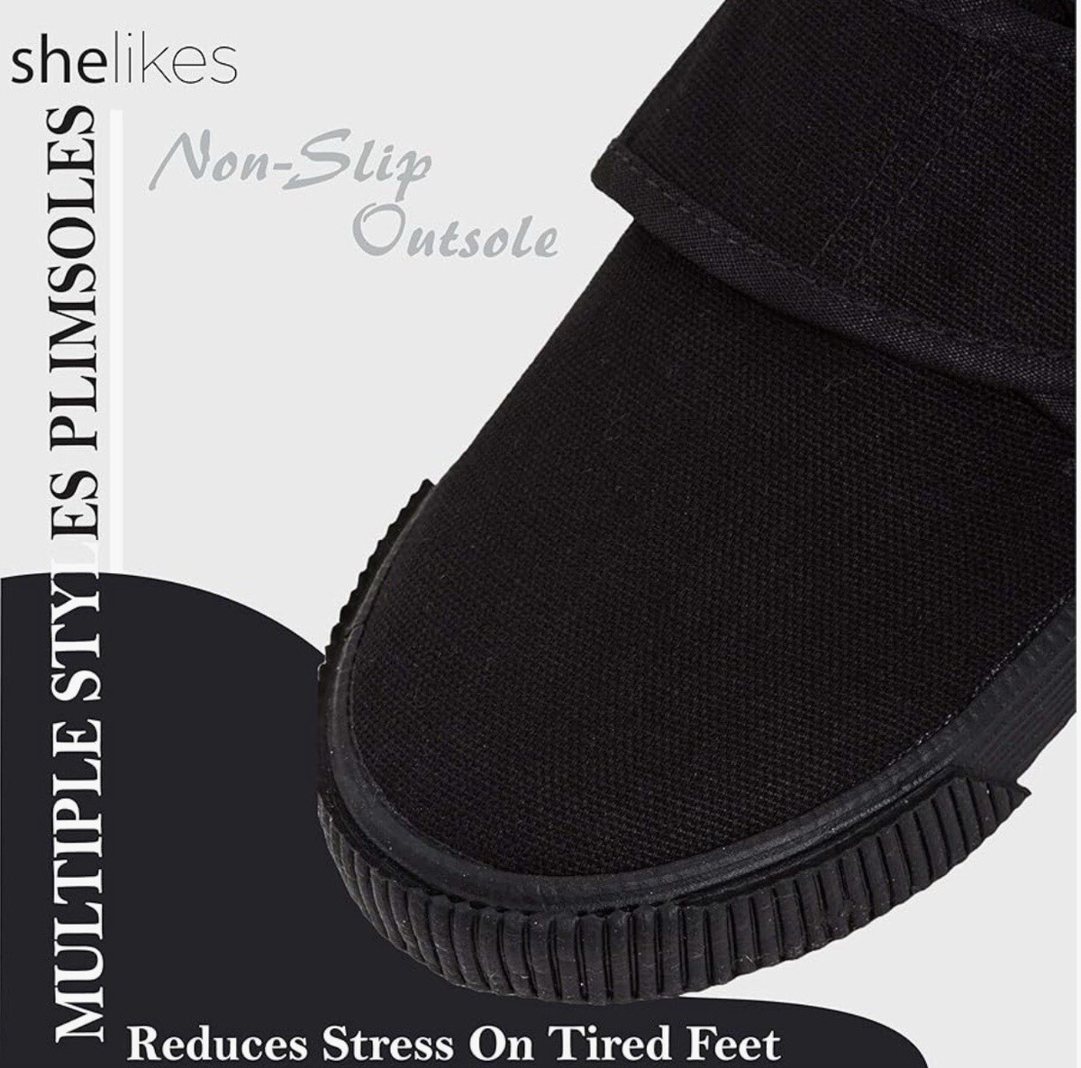 Shelikes unisex School PE Pumps Gym BlackTrainers TouchFastening