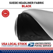 Black 80" x 60" Suede Headliner Fabric Foam Backed DIY Home Auto Roof Repair