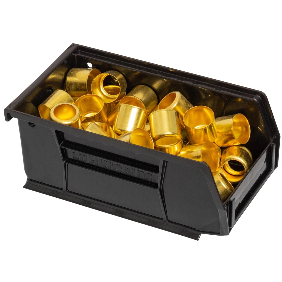 Akro-Mils 30220 Black Plastic Storage Bin Hanging Stacking Containers 6pk - Image 3 of 4