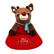 RUDOLPH the RED NOSED REINDEER My First Lovey VIDEO Light Up Nose Xmas LKNU