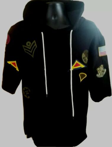 Smoke Rise hoodie military patches black American Flag  - Picture 1 of 7