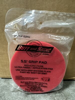 Buff & Shine 5.5'' Flat Faced D.A. Euro Red Foam Grip Pad 