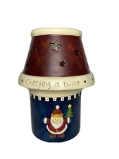 jar candle holder Santa Claus, For Medium Jar Candles, Candle Not Included