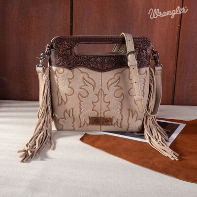 Wrangler Women Bag Boot Scroll Embroidered Western Crossbody
