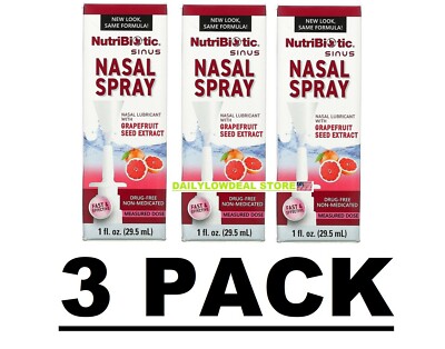 3 PACK NutriBiotic, Nasal Spray, 1 fl oz (29.5 ml) (Total 3 oz)