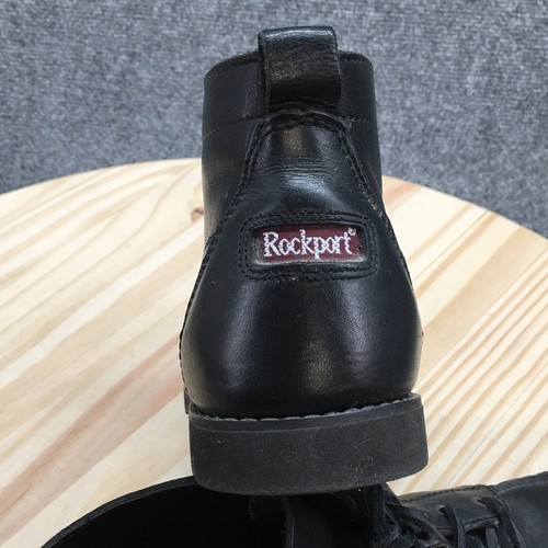 Rockport Boots Womens 9.5 W Casual Moc Toe Ankle Bootie Black Leather Lace Up - Picture 7 of 16