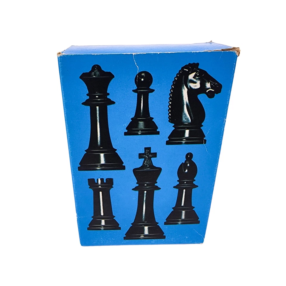 Whitman Chess Set Replacement Black Chess Pieces with Box 1974 Board Game Parts - Image 2 of 4
