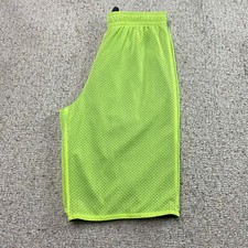 Boys Active Shorts sz L Green Gray Reversible Mesh Elastic Waist Sporty