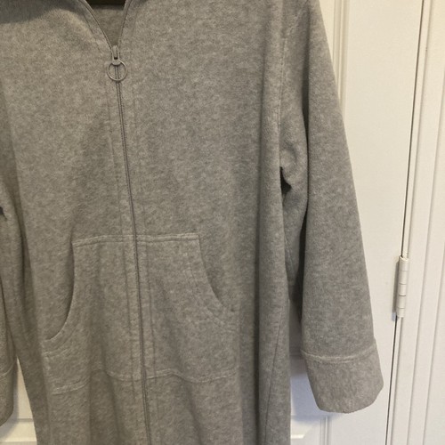 VTG 80s Studio by Valerie Stevens Robe Maxi Coat M Warm Fleece Kangaroo Pockets - Picture 2 of 16