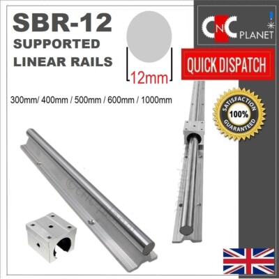 SBR12 SBR unterstützte Linearwellenführungsschiene verchromter Stahl 12 mm + SBR12uu Lager