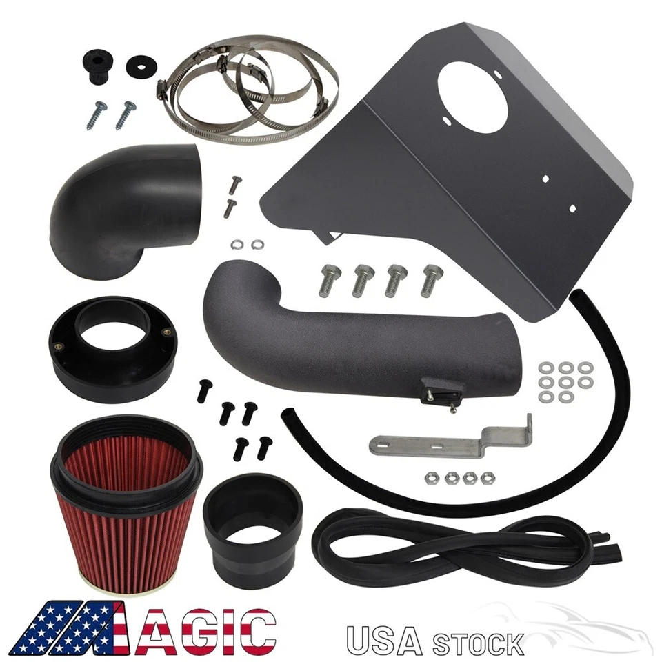 4" Heat Shield Cold Air Intake Kit + Filter For Camaro 6.2L V8 Engine 10-15 BK — 第 2/4 张图片