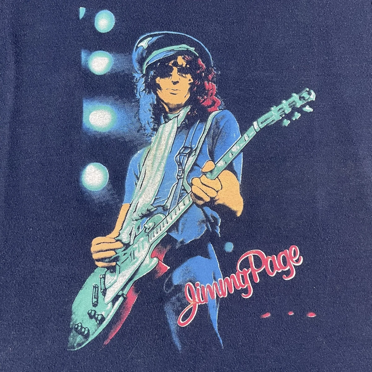 Vintage Jimmy Page The Firm T Shirt 80s Tee Original Size L Single Stitch