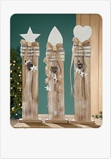 Weihnachten Holz St&auml;nder Modell sort 1xStern oder 1xKerze oder 1xHerz