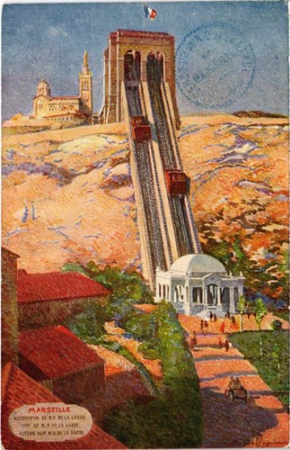 CPA Marseille ND De La Garde - Ascenseurs Animés - Années 1910