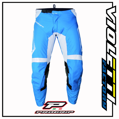 PROGRIP 6015-327 RACE PANT AZZURRO / BIANCO PANTALONI CROSS ENDURO | eBay