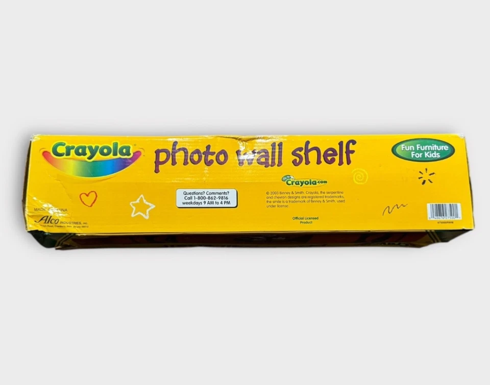 Estante de pared vintage Crayola Crayón rojo para fotos de 3,5"x5" con caja Foto 2 de 3