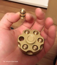 Brass Revolver Bullets Finger Spinner Spinning Top Fidget Pocket Toy EDC Gift