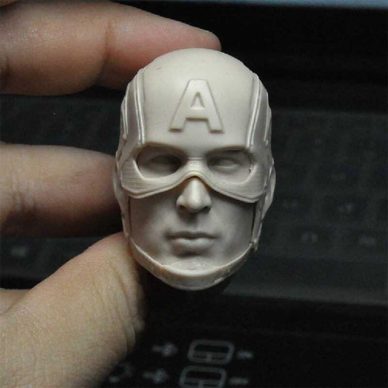 1/6 Scale Helmeted Captain America Steve Head Sculpt Unpainted Fit 12