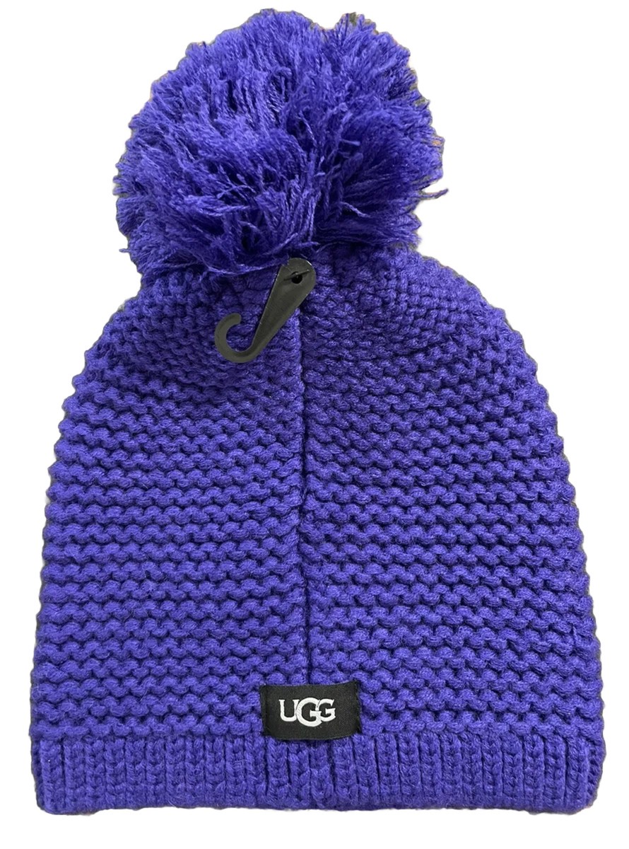 UGG ニット帽　パープル UGG Women's Ladies Chunky Knit Pom Beanie Winter Violet Bloom