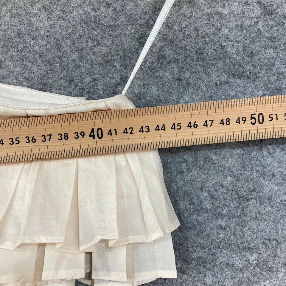 Vestido corto Double Zero para mujer talla S pequeño blanco crema con un hombro 31203 Foto 4 de 4