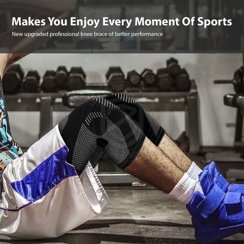 Knee Support Brace Compression Sleeve Arthritis Pain Relief Gym Sports Running - Picture 10 of 22