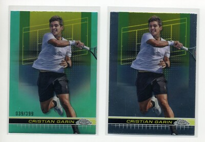 Cristian Garin - 2 (Two) 2024 Topps Chrome Base & Green Refractor /399 Card