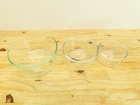 PYREX 3 Nesting Bowls Microwave safe # 7201-7200a 2 cup, 7202a Aqua Blue glass