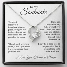 To Soulmate Necklace Gift For Girlfriend Wife Birthday Valentines Day Christmas