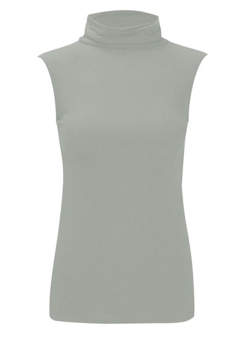 Top donna smanicato collo alto donna collo polo tartaruga bodycon top - Foto 13 di 24