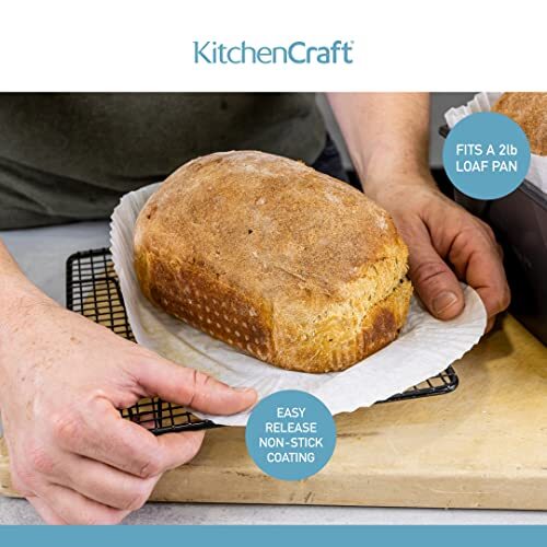 KitchenCraft Loaf Tin Liners, Non Stick, Cake and Bread Tin, 20 x 9 cm