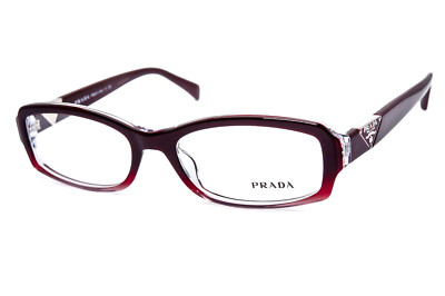 Prada VPR 10N ZXM-1O1 Dark Red small size 51/16/135 Made in Italy Eyeglasses