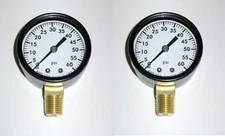 2 Pool Spa Filter Pressure Gauge w/ Metal Case 0-60 psi, 1/4" Lower Bottom Mount