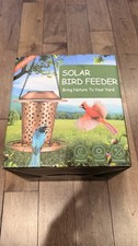 DESGULLY Solar Bird Feeder Outdoor Hanging Metal Lantern Bird Feeder New