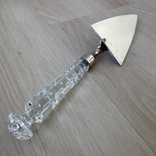 Vintage Crystal Handle Pastry Cake Pie Server Silver Stainless Steel Wedding 11"