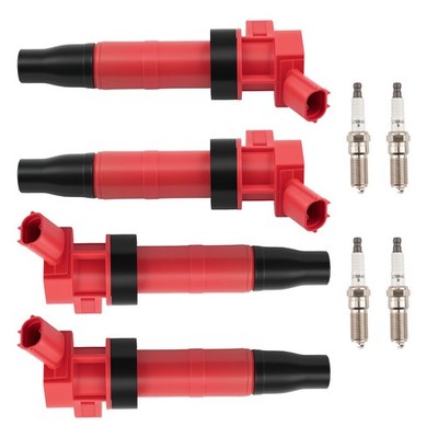 4pcs Ignition Coils & Spark Plugs for Hyundai Genesis/Equus 4.6L 2009-2012