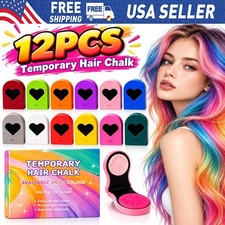 Hair Chalk for Girls Washable, 12 Colors Temporary Hair Dye for Kids Adults JQ