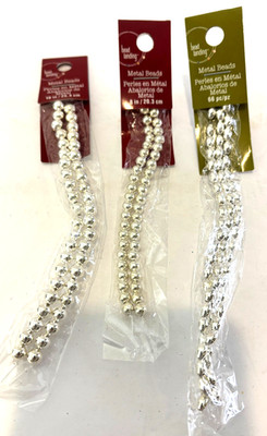 NEW Lot of 3 Bead Landing Metal Beads Silver Plated Small Oval and Round 6mm 5mm