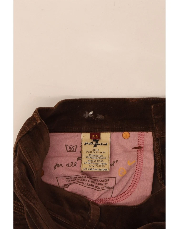 7 FOR ALL MANKIND Womens Straight Casual Trousers W26 L29 Brown Cotton AH10 - Image 3 of 3