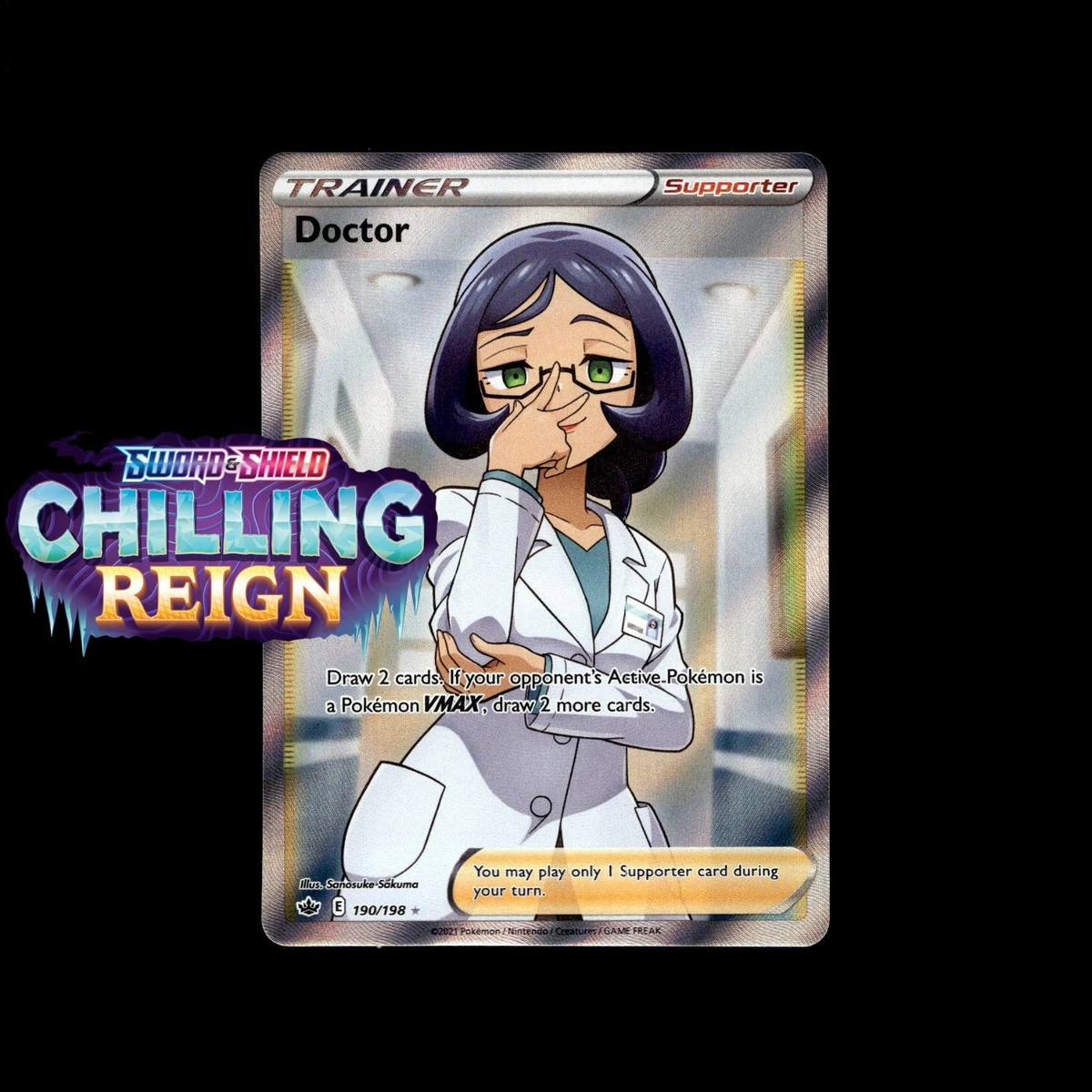 doctor pokemon card value Amazon.com: Doctor - 190/198 - Full Art Ultra Rare - Sword & Shield main image 0