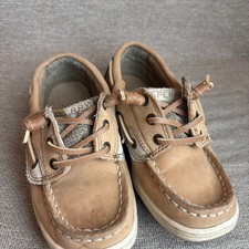 Sperry Top-Sider Kids Tan Leather Boat Shoes Size 10