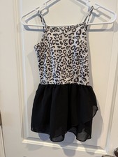 Girls Ballet Leotard Leopard Camisole Dance Dresses Size 8