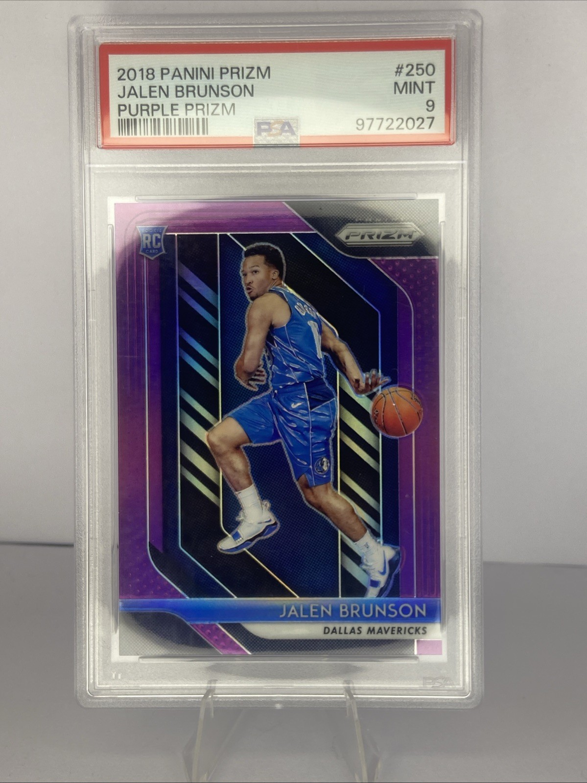 JALEN BRUNSON 2018 PANINI PRIZM RC #’d/75 TRUE PURPLE PRIZM ROOKIE (VERY LOW POP