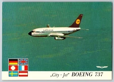 Airplane Lufthansa Boeing 737 City Jet aviation Postcard