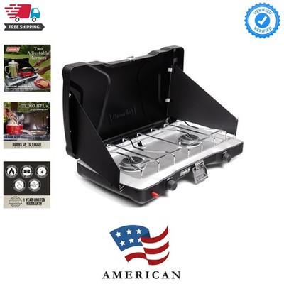 Triton+ 2-Burner Propane Camping Stove with InstaStart Ignition, Portable Cam...