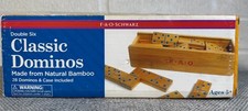 FAO Schwarz Double Six Classic Dominos 2009 28 Bamboo Tiles/Box In Original Box