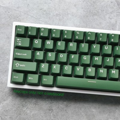 Green White-printed Doubleshot Keycap set Cherry Profile for Mechanical Keyboard