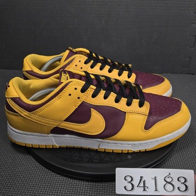 Nike Dunk Low Midas Gold Shoes Mens Size 11.5 Yellow Maroon Sneakers DD1391-702